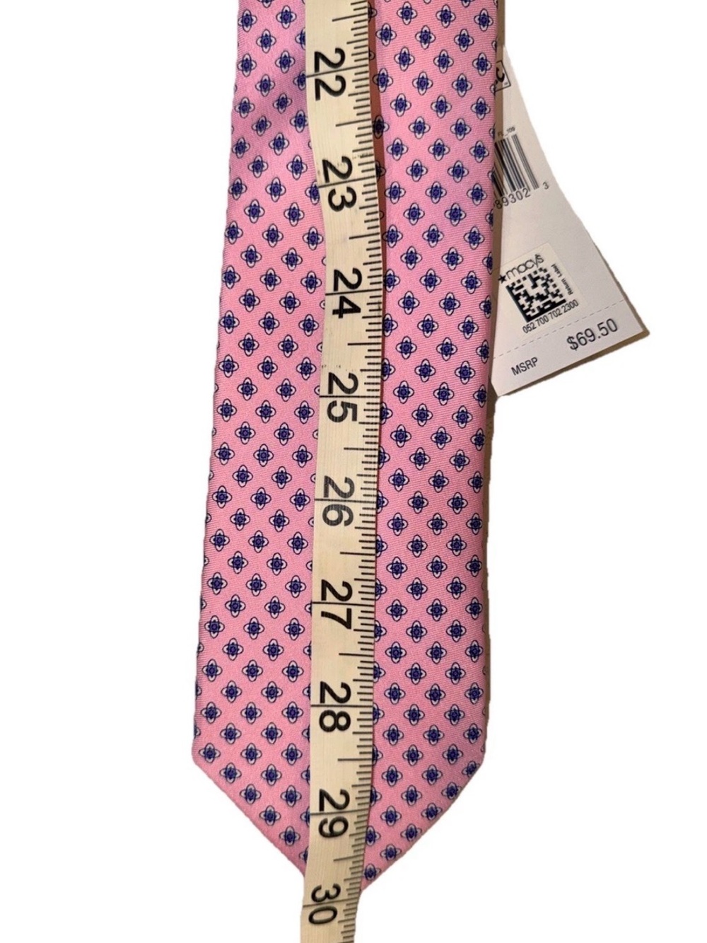 Brand New Men’s Lauren Ralph Lauren Pink Blue Geometric Tie - NWT - MSRP: $69.50 - Picture 4 of 6